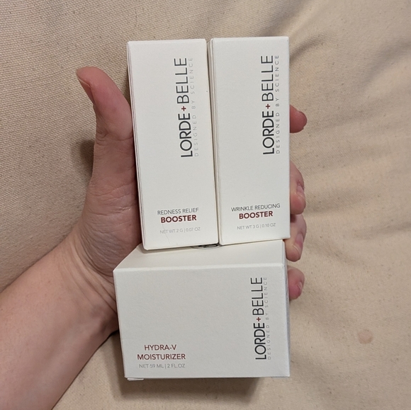 LORDE + BELLE Hydra-V Moisturizer & Boosters Skincare Set NEW Sealed